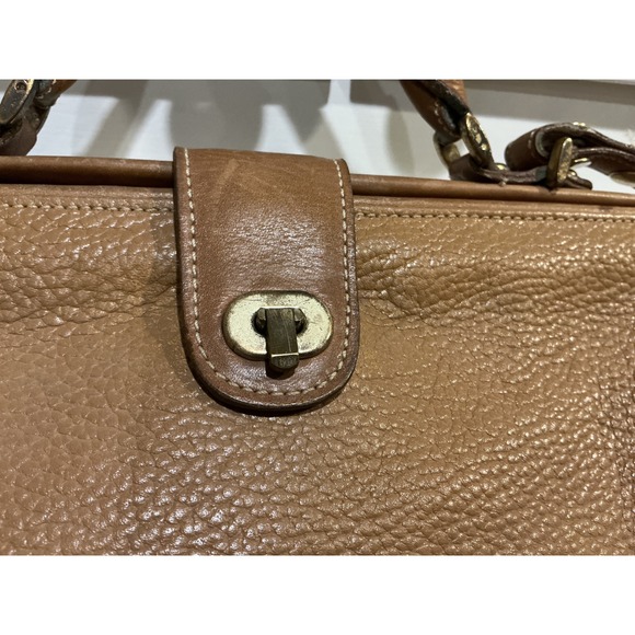 Liz Claiborne Leather Doctor Bag Satchel Top Handle Crossbody Authentic Vintage - Picture 10 of 16